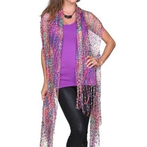 Hot Pink Multi Colored Confetti Vest